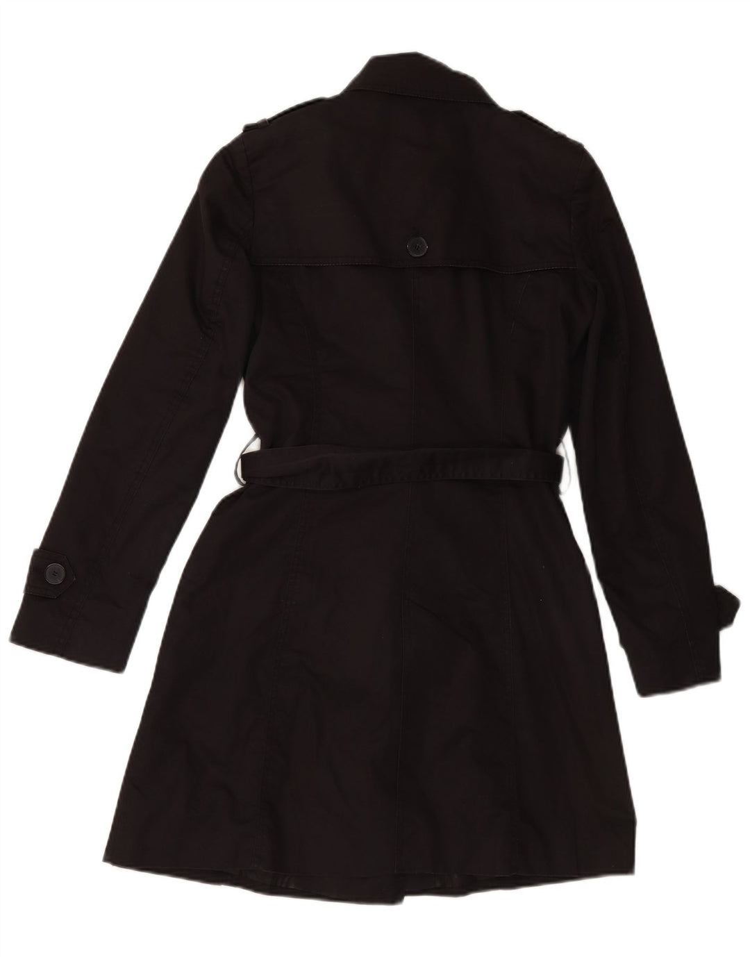 ZARA Femme Trench Coat UK 6 XS Coton Noir