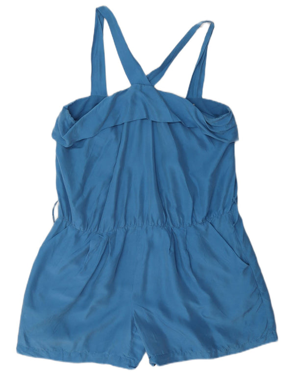 Reiss Combishort Femme UK 12 Bleu Moyen Soie