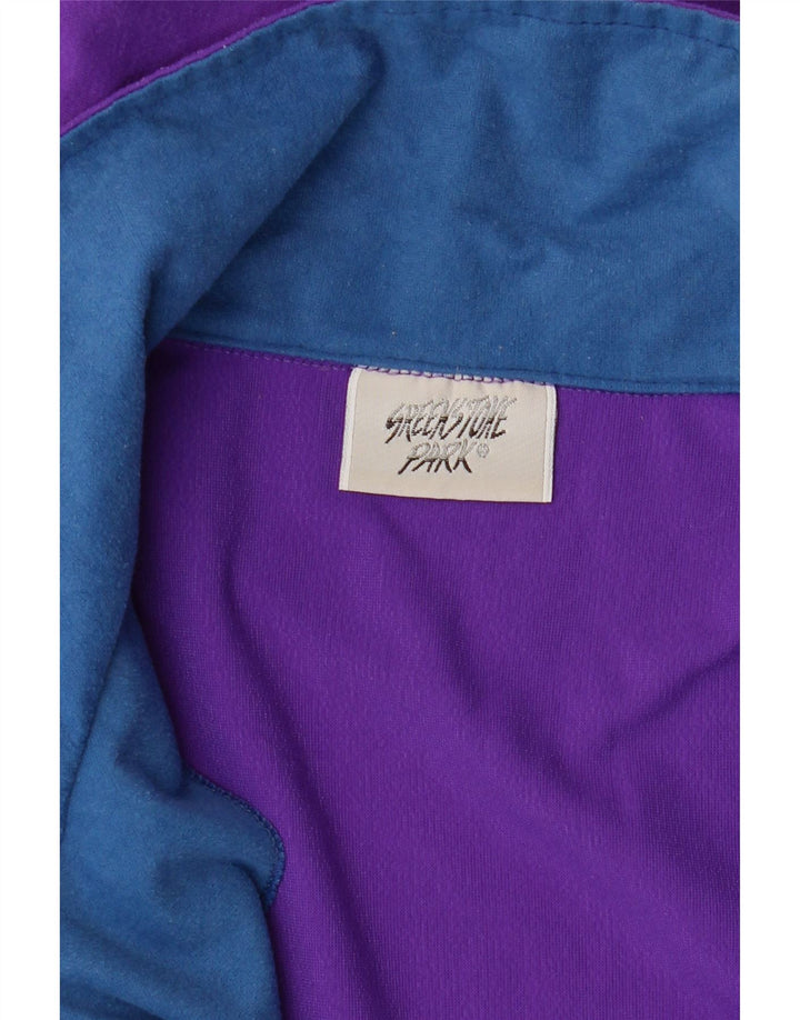 Greenstone Park Sweat-shirt à col zippé pour homme Violet moyen Colourblock