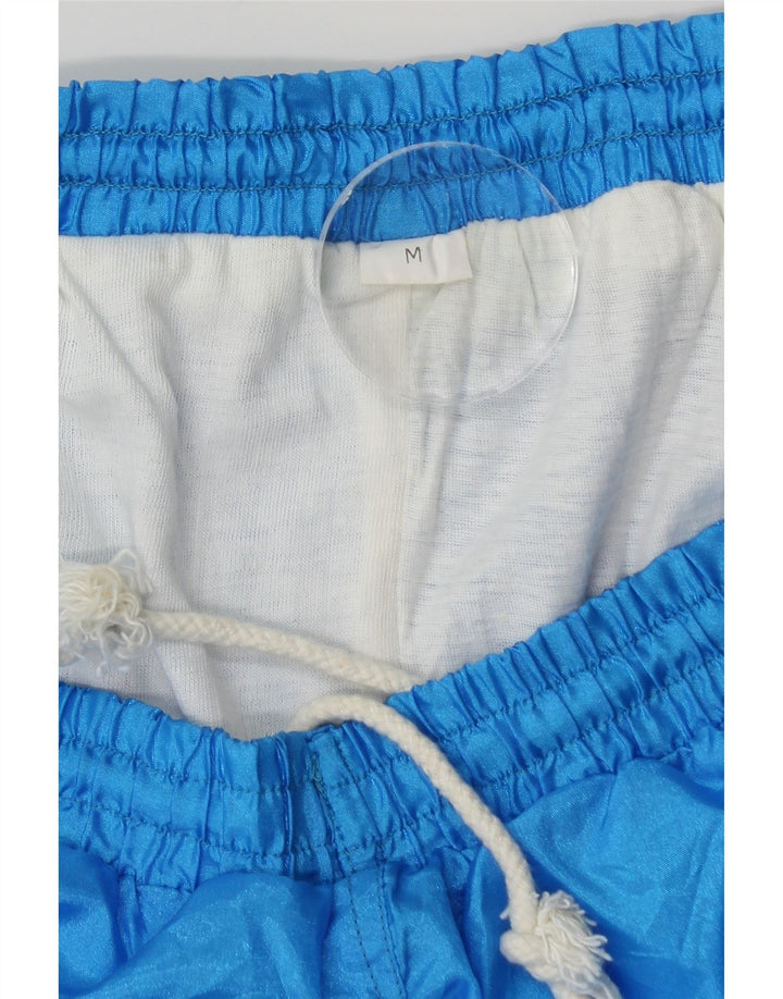 vintage Mens Survêtement Pantalon Joggers Bleu Moyen Colourblock Polyamide