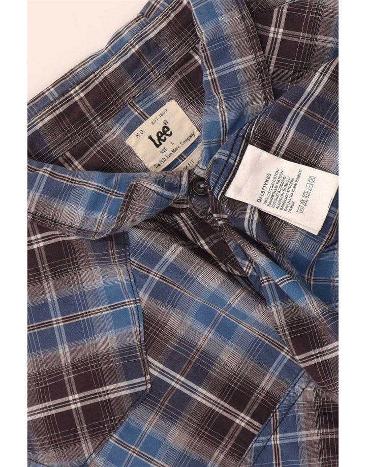 Lee Chemise Slim Fit Homme Grand Carreau Bleu Coton