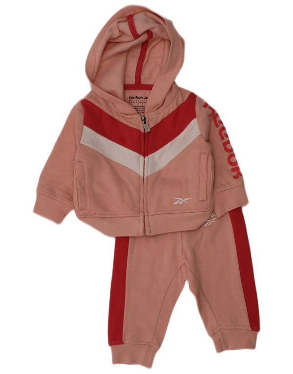 Reebok Survêtement complet graphique pour bébé fille 3-6 mois Rose Colourblock