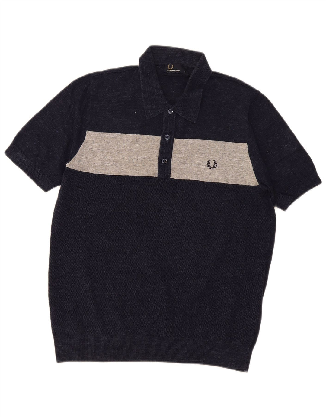 Fred Perry Polo Homme Bleu Marine Moyen Colorblock Coton