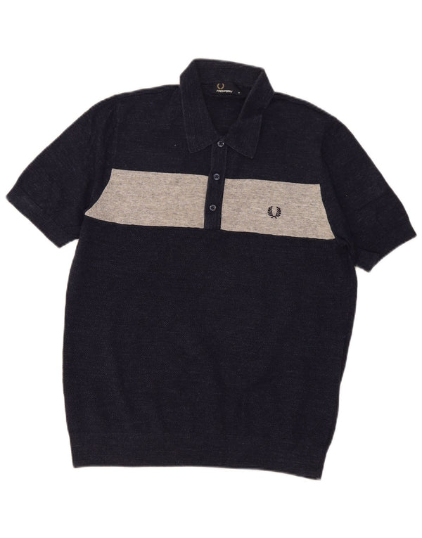Fred Perry Polo Homme Bleu Marine Moyen Colorblock Coton