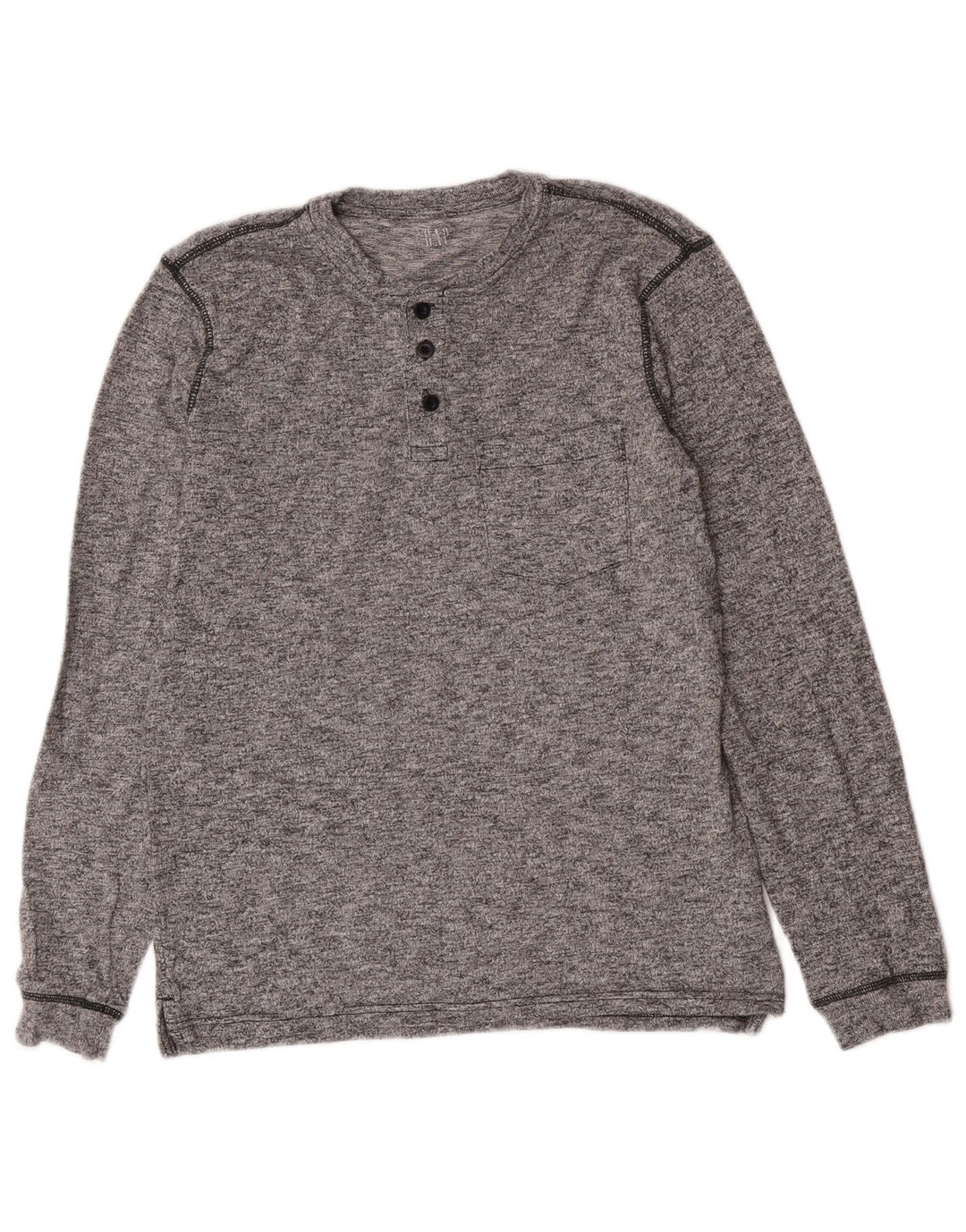 Gap Haut Homme Manches Longues Petit Gris Moucheté Coton