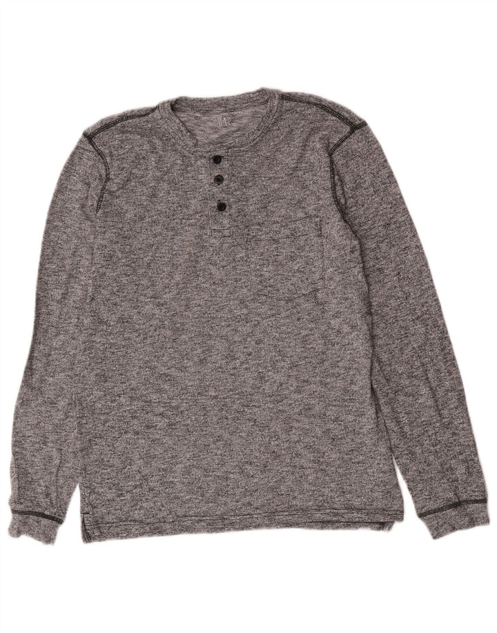 Gap Haut Homme Manches Longues Petit Gris Moucheté Coton
