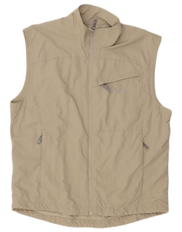 Jack Wolfskin Veste de survêtement sans manches pour homme UK 36/38 Beige moyen