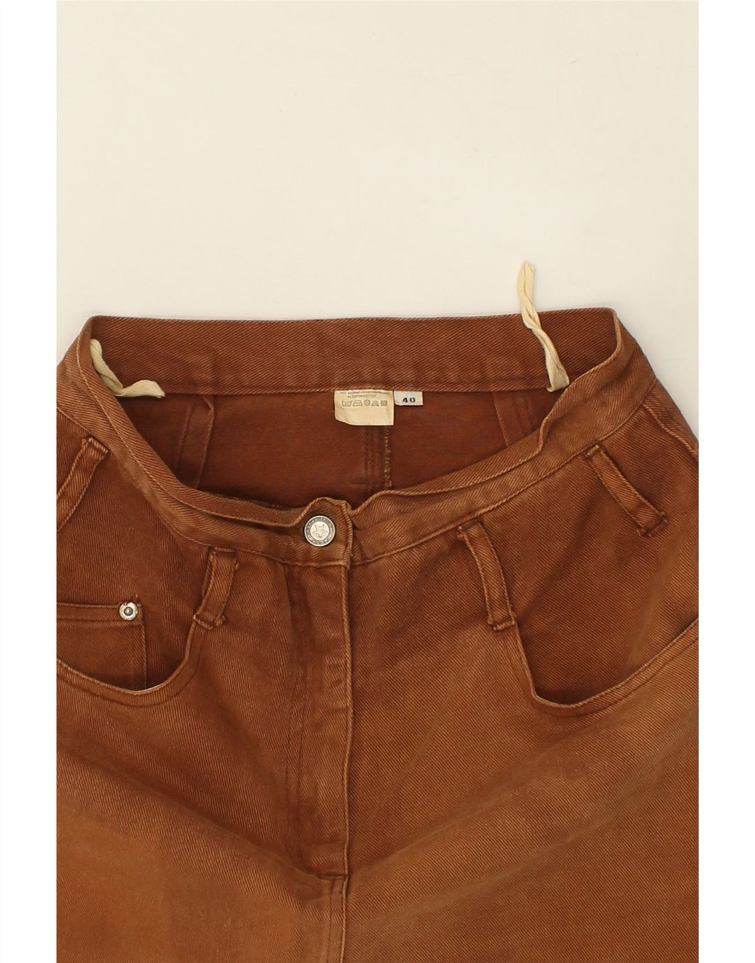 VINTAGE Jupe en jean femme EU 40 Moyen W28 Coton Marron