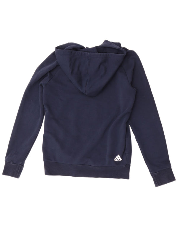 Adidas Pull à capuche graphique pour femme UK 8/10 Petit bleu marine en coton