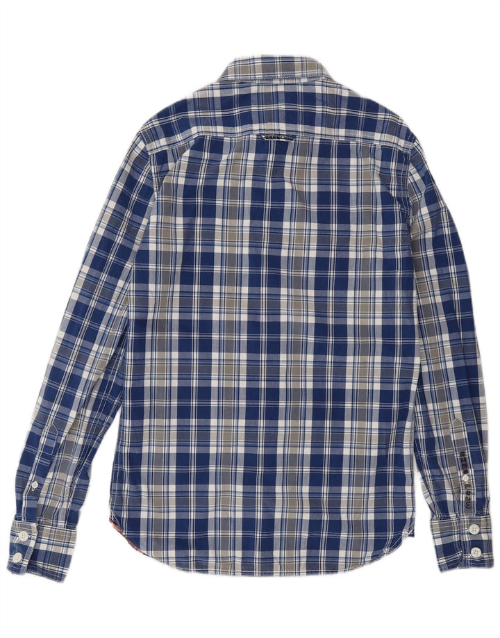 SUPERDRY Chemise Homme Petit Carreau Bleu Coton