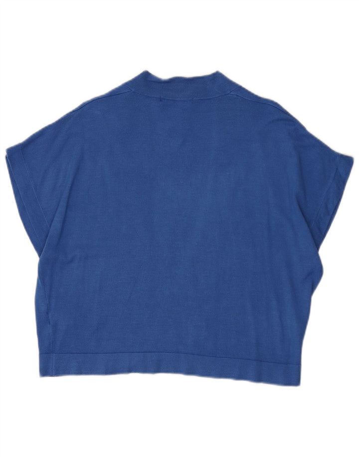 Marks & Spencer Cardigan court à manches courtes pour femme Bleu moyen UK 14