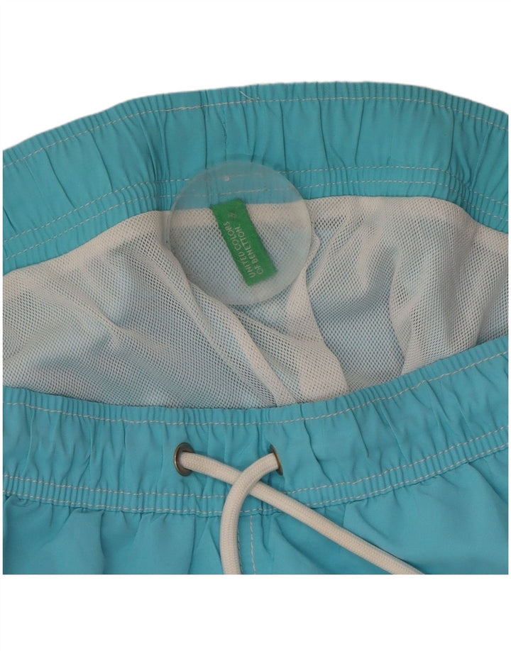 Benetton Short de Bain Graphique Homme Large Bleu Colorblock