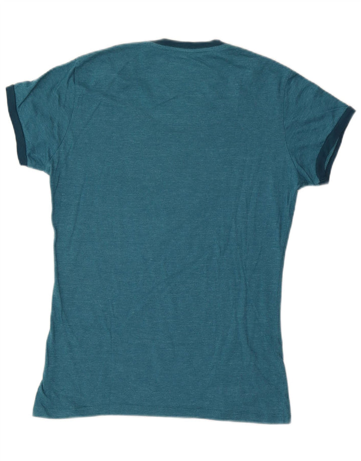 HARD ROCK CAFE Femmes Joli T-Shirt Graphique Top UK 14 Grand Coton Bleu