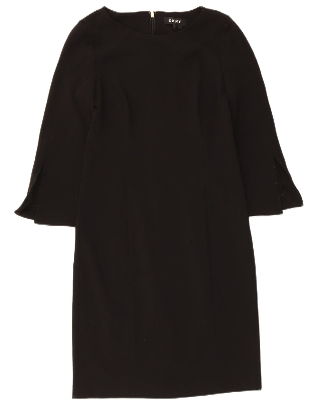 Dkny Robe fourreau à manches 3/4 pour femme US 2 XS Noir Polyester