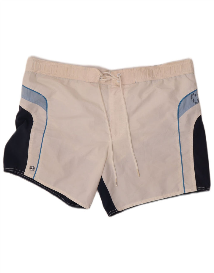 Colmar Short de Bain Graphique IT 50 Large Blanc Colorblock Polyamide Homme