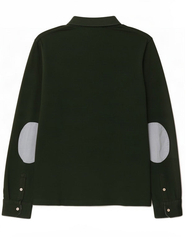 Sun68 Polo à manches longues pour homme en coton vert Large