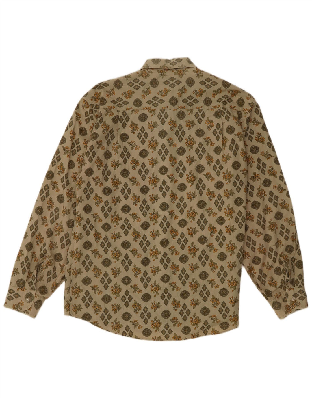 Chemise Homme Vintage Grand Polyester Floral Kaki