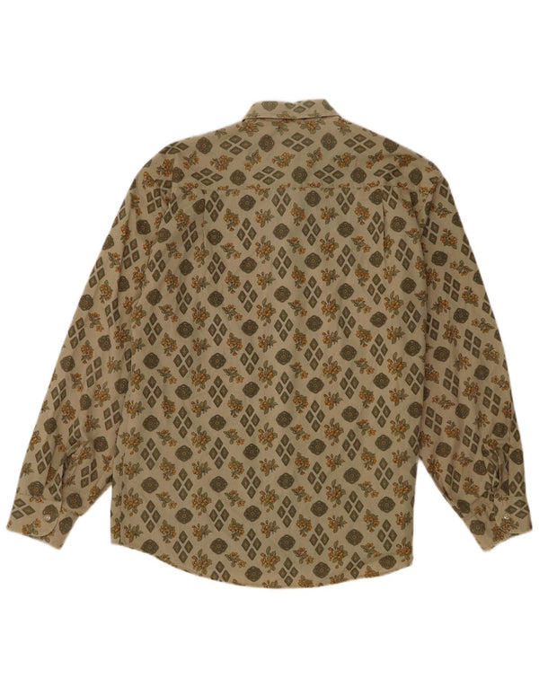 Chemise Homme Vintage Grand Polyester Floral Kaki