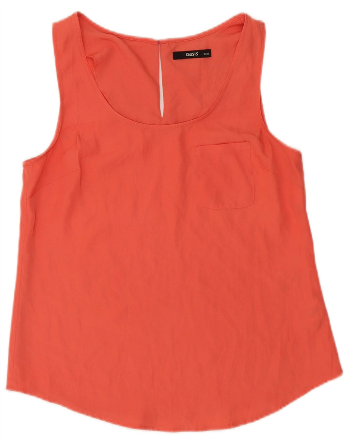 Oasis Chemisier sans manches pour femme UK 10 Petit Orange Polyester
