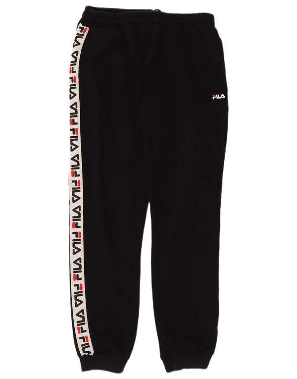 Fila Pantalon de Survêtement Graphique Homme Joggers Large Noir Colorblock Coton