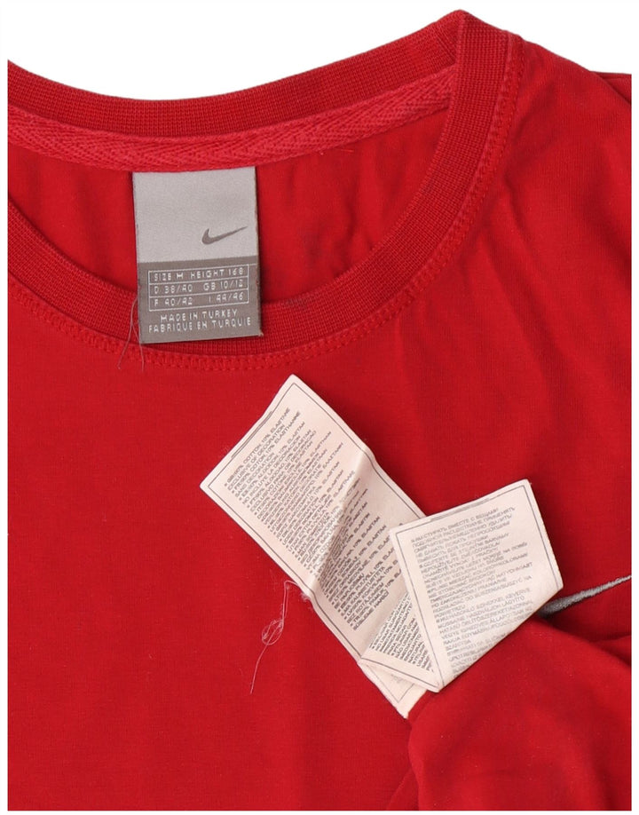 Nike Haut à manches longues pour femme UK 10/12 Rouge moyen en coton