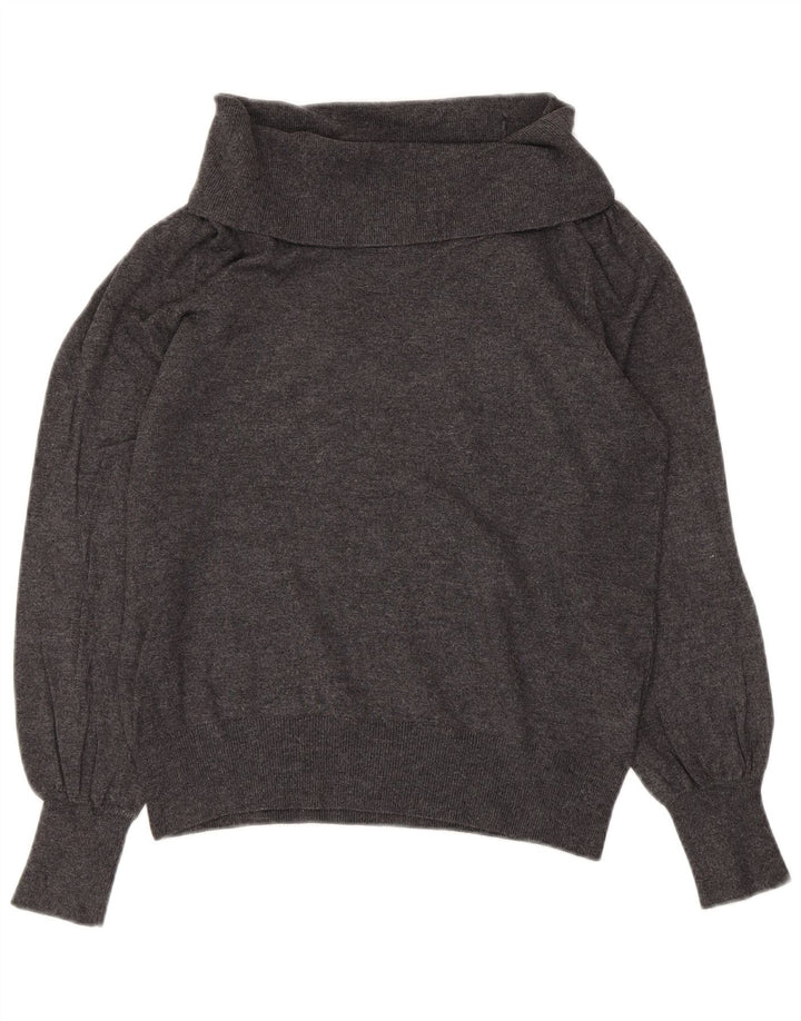 Marks & Spencer Pull col roulé pour femme UK 12 Gris moyen Viscose