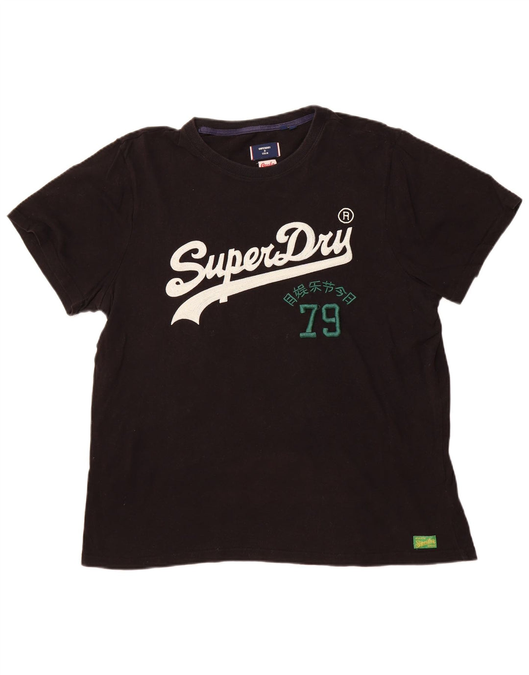 SUPERDRY T-Shirt Graphique Homme Top 2XL Noir Coton