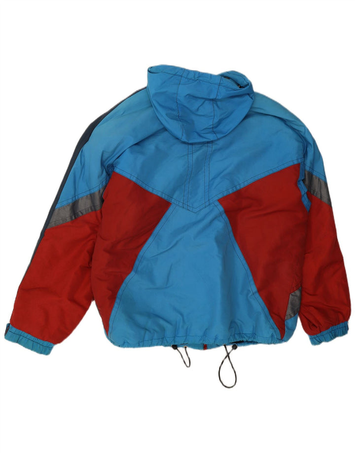 veste de ski à capuche homme vintage UK 38 Medium Blue Colourblock Polyamide