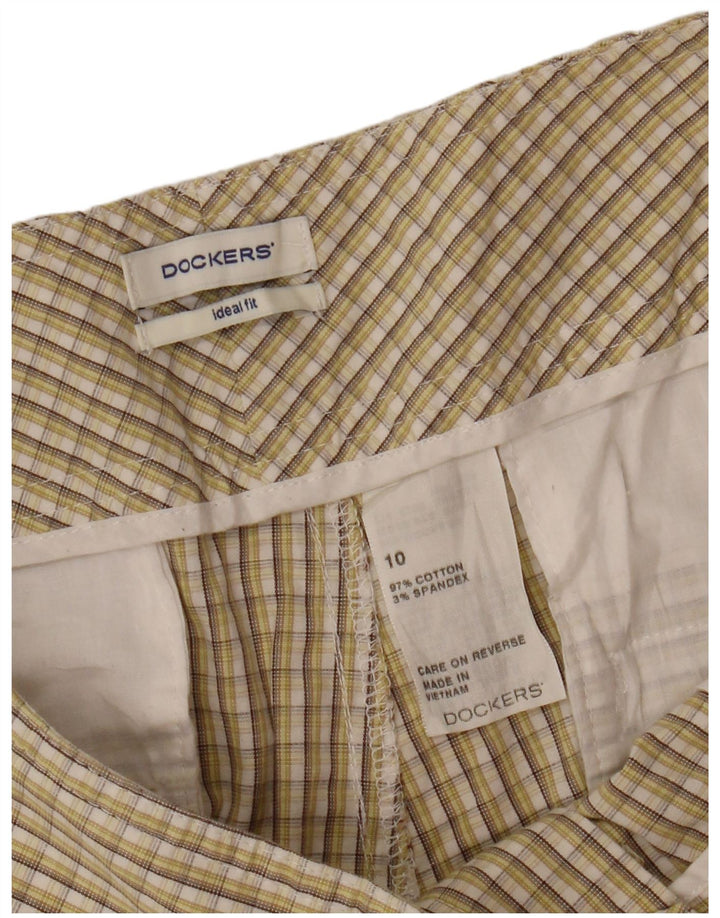 Dockers Short chino idéal pour femme US 10 Large W32 en coton à carreaux vert