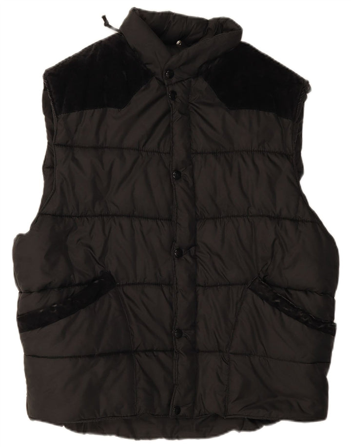 Casucci Gilet rembourré graphique pour hommes UK 38 Medium Noir Polyamide