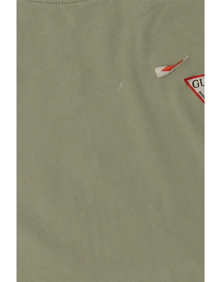 Guess T-Shirt Femme Top UK 12 Coton Vert Moyen