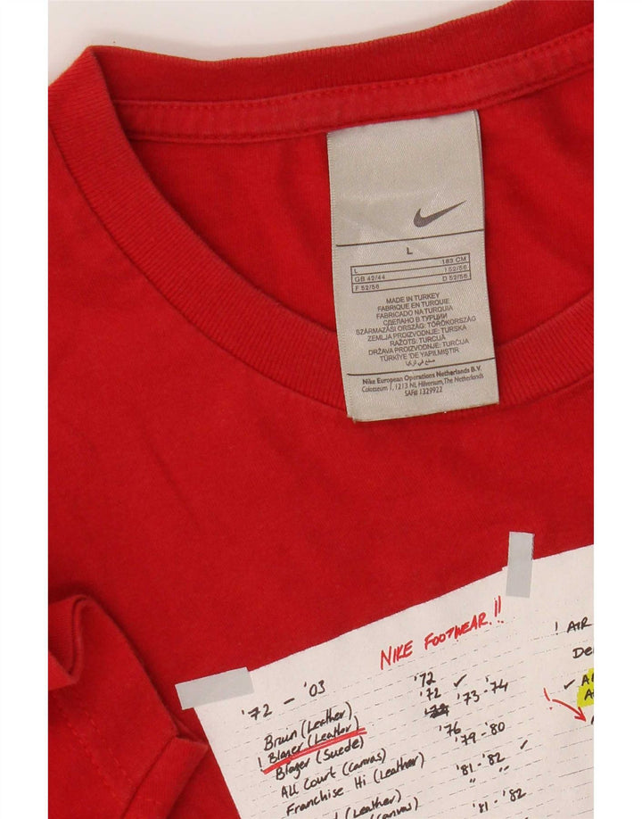 Nike Mens Regular Graphic T-Shirt Top Large Rouge Coton