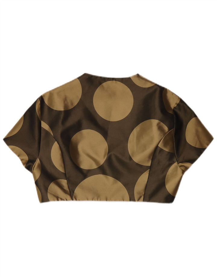 Debut Boléro à manches courtes pour femme UK 44 Medium Kaki Géométrique Polyester