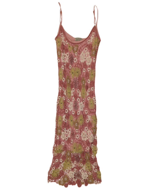 Claire Kennedy Robe longue au crochet pour femme US 2 XS Rose floral