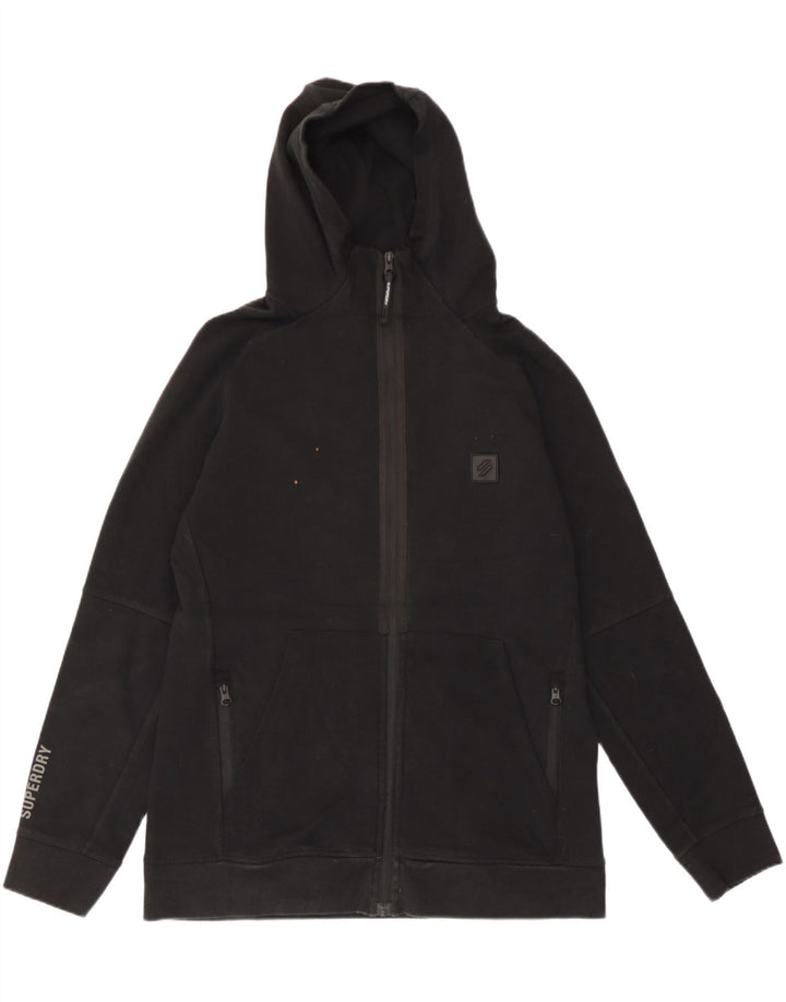 Superdry Pull à capuche zippé en coton noir moyen pour homme