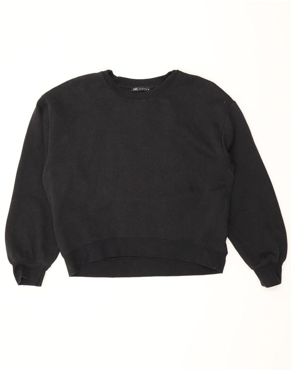 Zara Womens Sweatshirt Jumper UK 16 Large Black Cotton