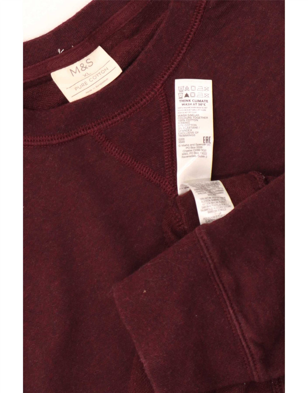 Marks & Spencer Sweat-shirt pour homme XL en coton bordeaux