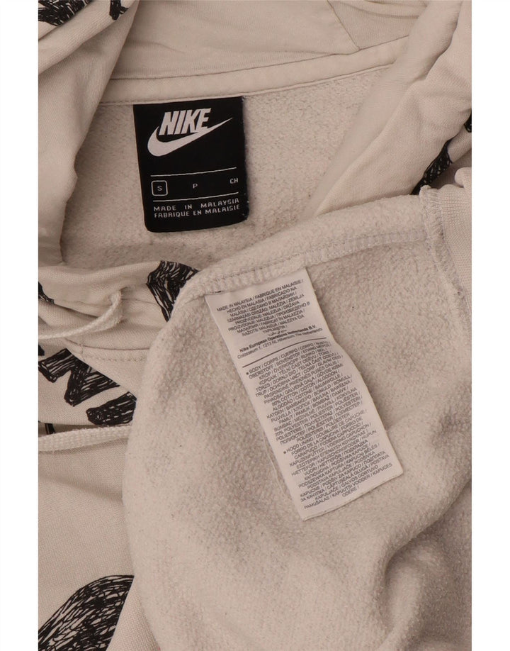 Nike Pull à capuche graphique pour homme Petit coton blanc cassé