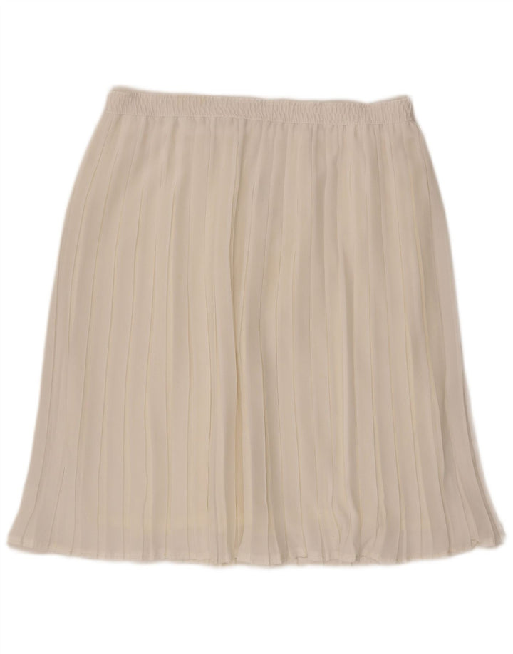 jupe plissée femme vintage W36 XL Off White Polyester