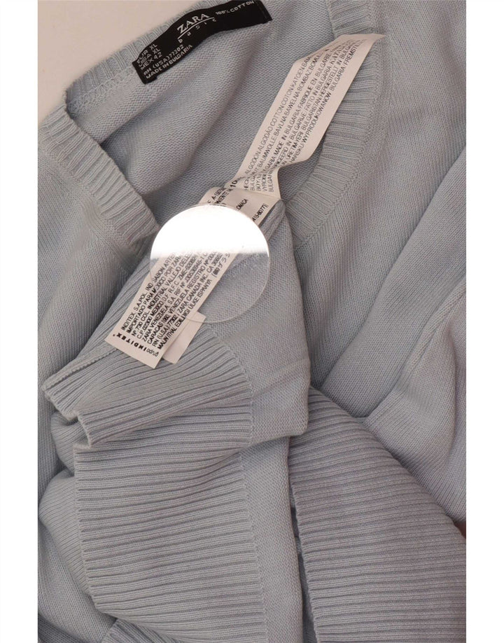 Zara Pull ras du cou pour homme XL en coton bleu