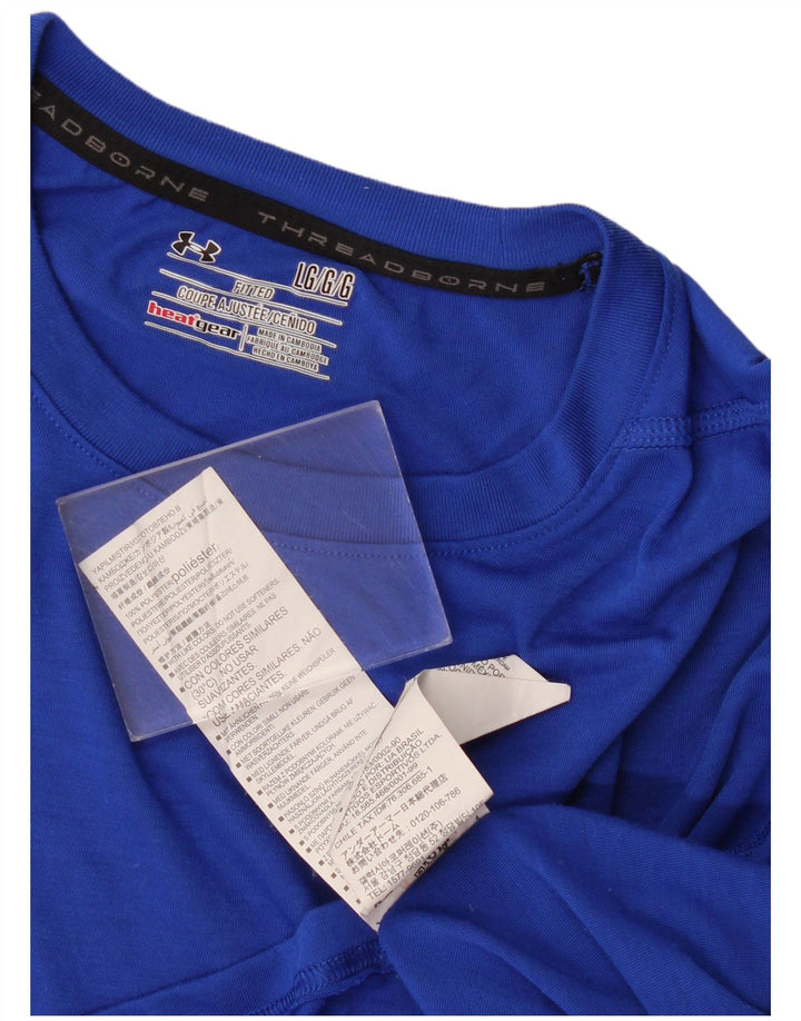 Under Armour Heat Gear T-Shirt Haut Homme Bleu Polyester