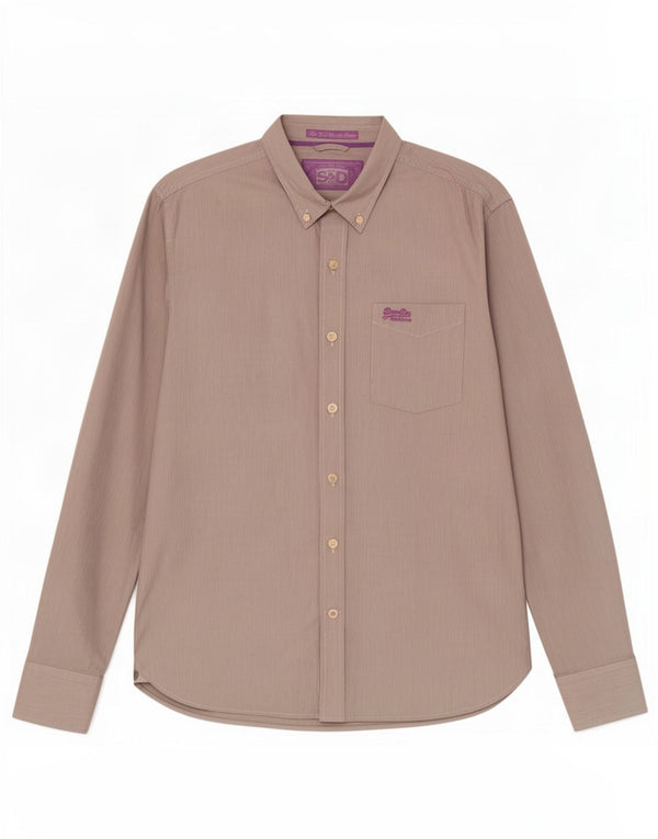 Superdry Chemise Homme XL Gris Pinstripe Cotton