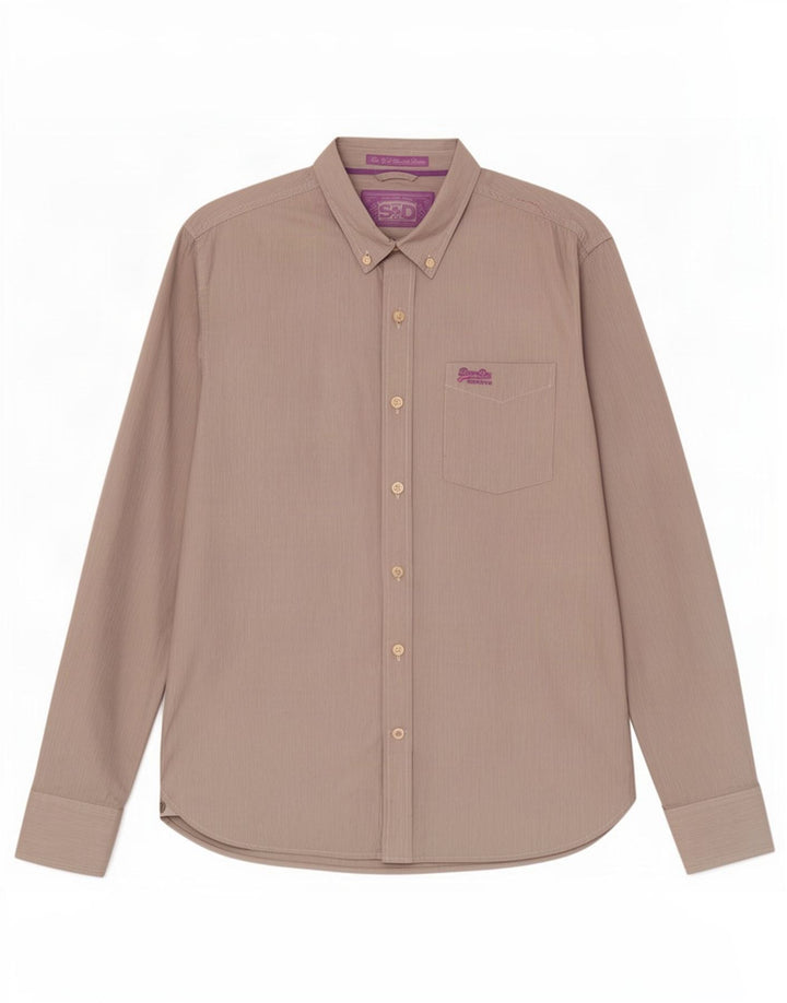 Superdry Chemise Homme XL Gris Pinstripe Cotton