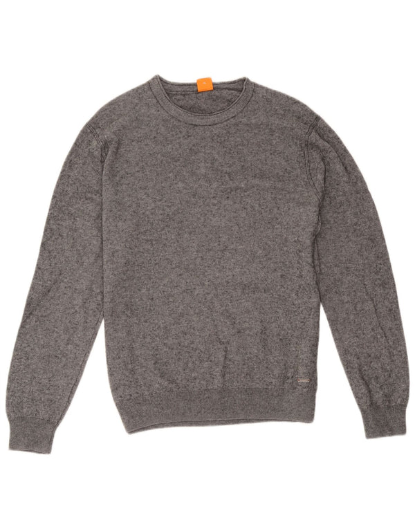 Hugo Boss Pull ras du cou XL en coton moucheté gris