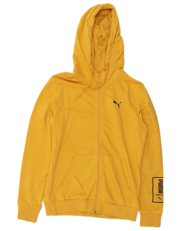 Puma Pull à capuche Graphic Zip homme petit jaune coton