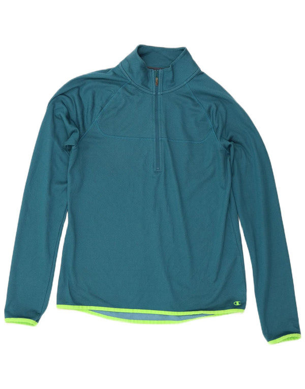 Champion Haut de survêtement à col zippé pour hommes, grand bleu, polyester