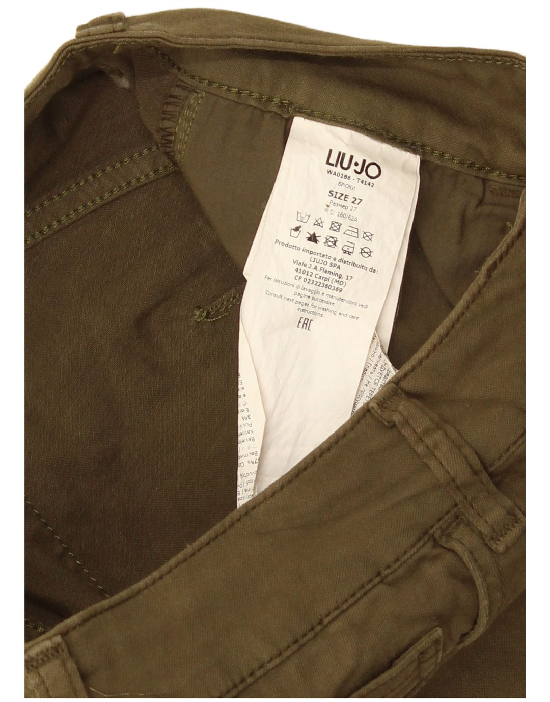Liu Jo Jean Slim Femme W27 L25 Kaki Coton