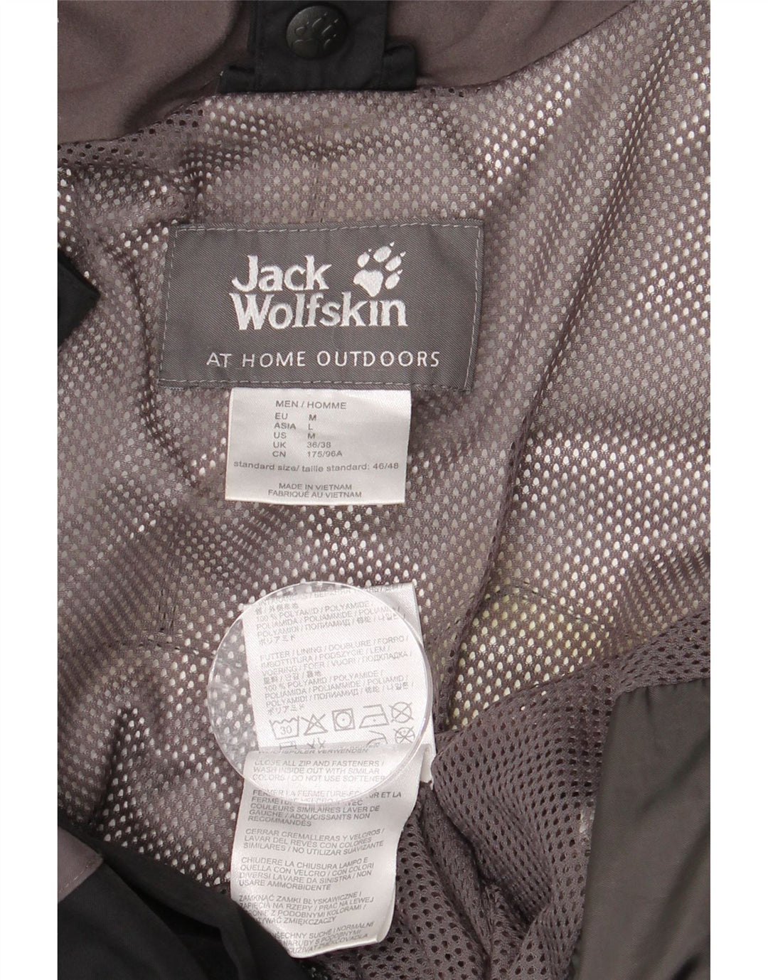 JACK WOLFSKIN Veste de pluie à capuche pour homme UK 36/38 Medium Noir Colourblock