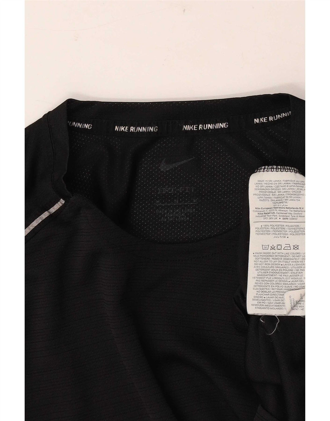 Nike T-shirt Dri Fit pour homme en polyester à fines rayures noires moyennes