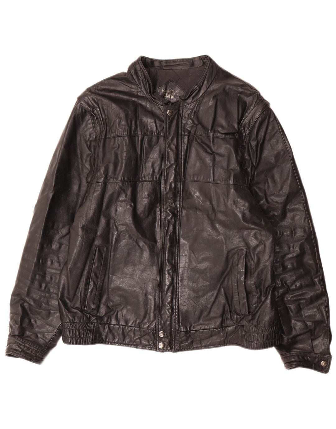 veste en cuir homme vintage UK 40 Grand cuir noir